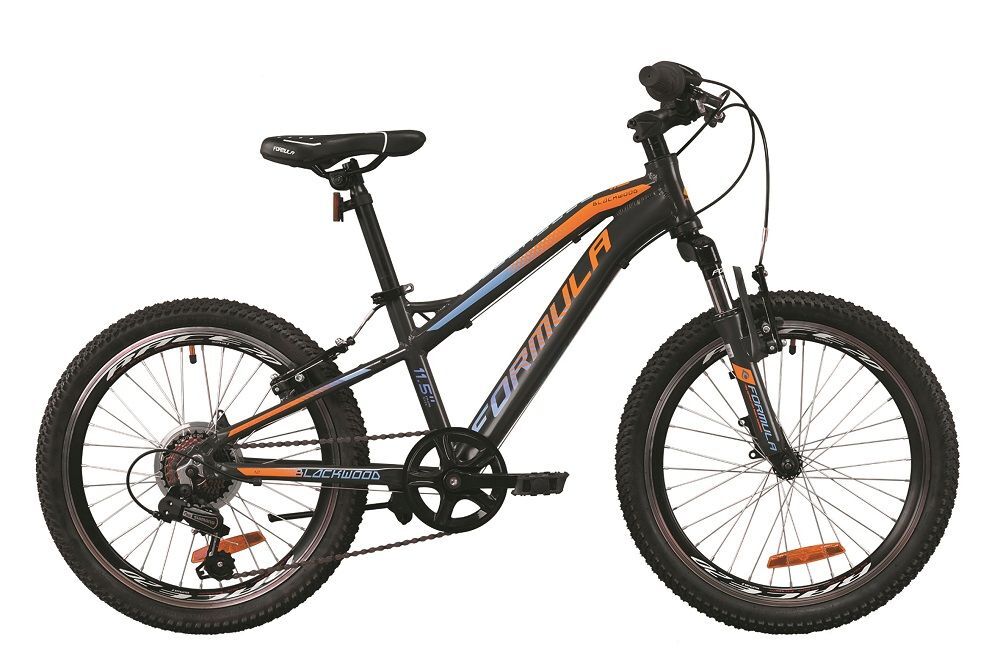 Велосипед 20" Formula BLACKWOOD 1.0 (OPS-FR-20-052), AM Vbr AL рама-11,5" серый с голубым и оранжевым 2020