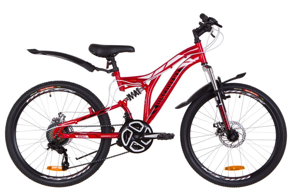 Велосипед 24" Disсovery ROCKET (OPS-DIS-24-137),  AM2 DD ST рама-15" с крылом Pl 2019 красно-белый с черным