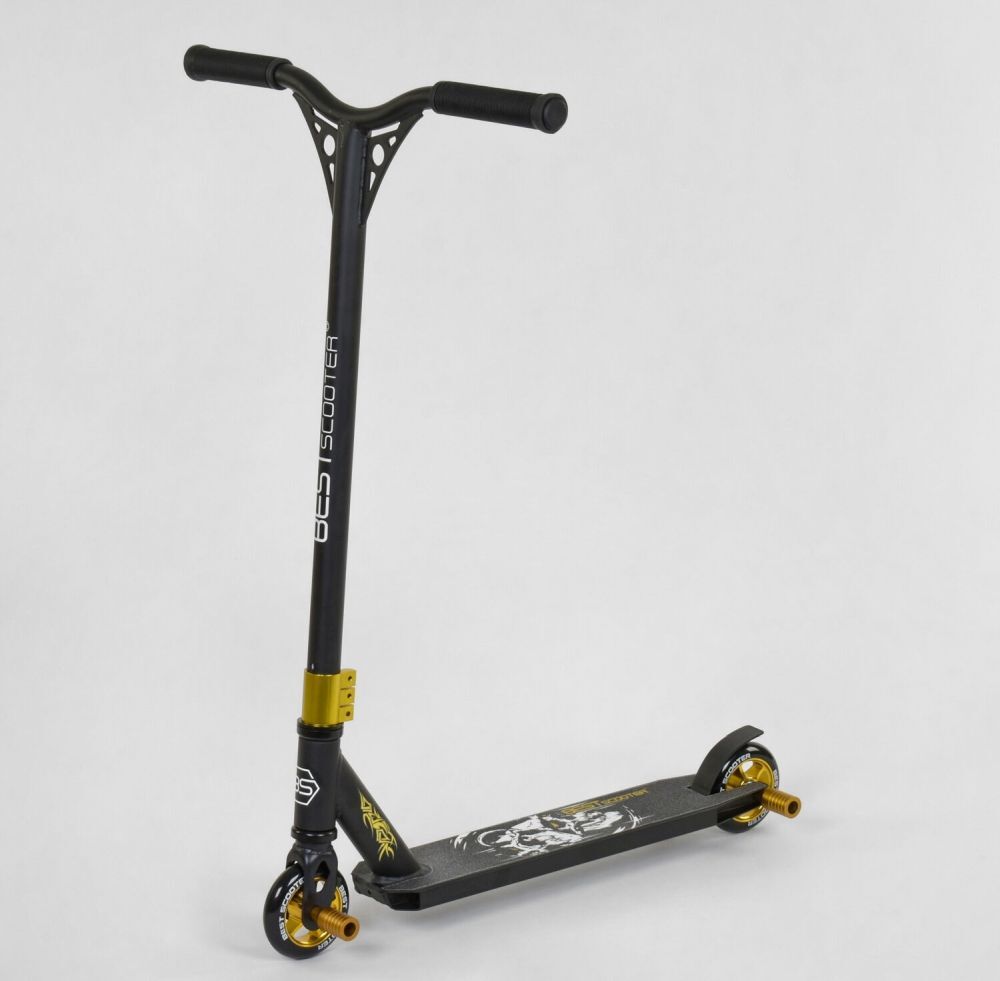 Самокат трюковый 85528 Best Scooter (4) HIC-система, ПЕГИ, алюминиевый диск и дека, колёса PU, d=10см, в коробке