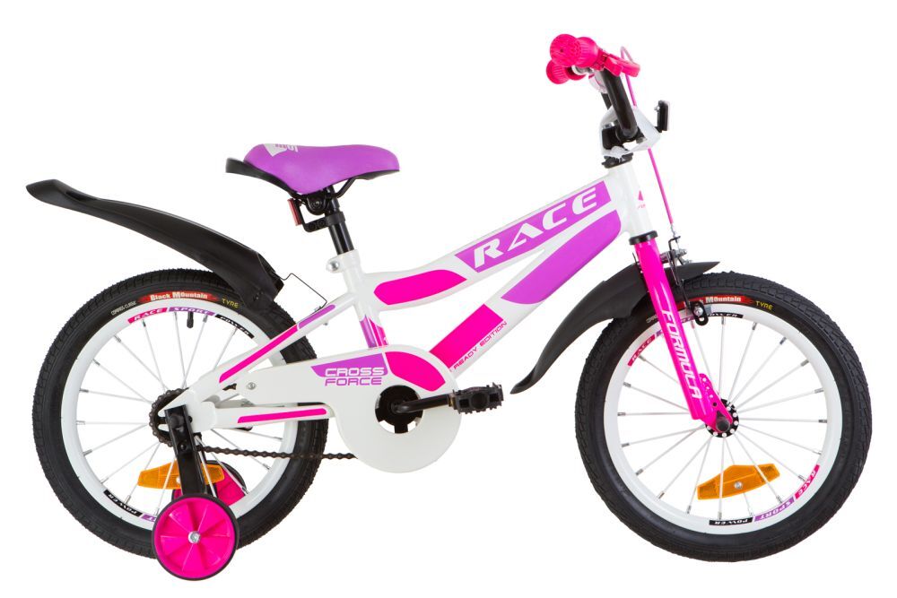 Велосипед 16" Formula RACE (OPS-FRK-16-093), St рама-9" с крылом Pl 2019 бело-малиновый с фиолетовым